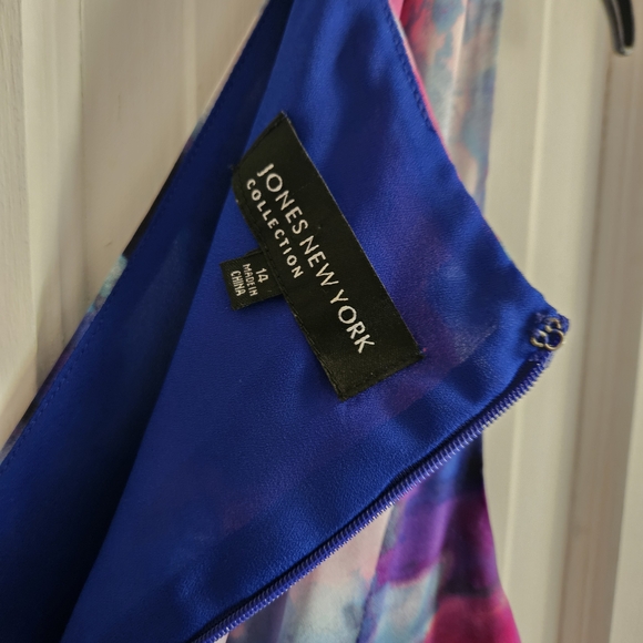 Jones New York Vibrant Pink and Purple Midi Dress - Picture 3 of 3